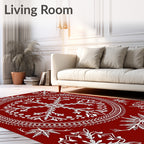Ornate Floral Starburst Mandala Design Rug
