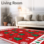 Festive Evergreen Tree Pattern Rug