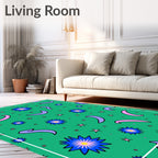Whimsical Star Swirl Pattern Rug