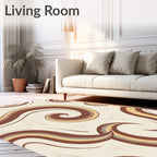 Swirling Abstract Earth Tones Pattern Rug