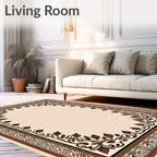 Antique Floral Vine Border Design Rug