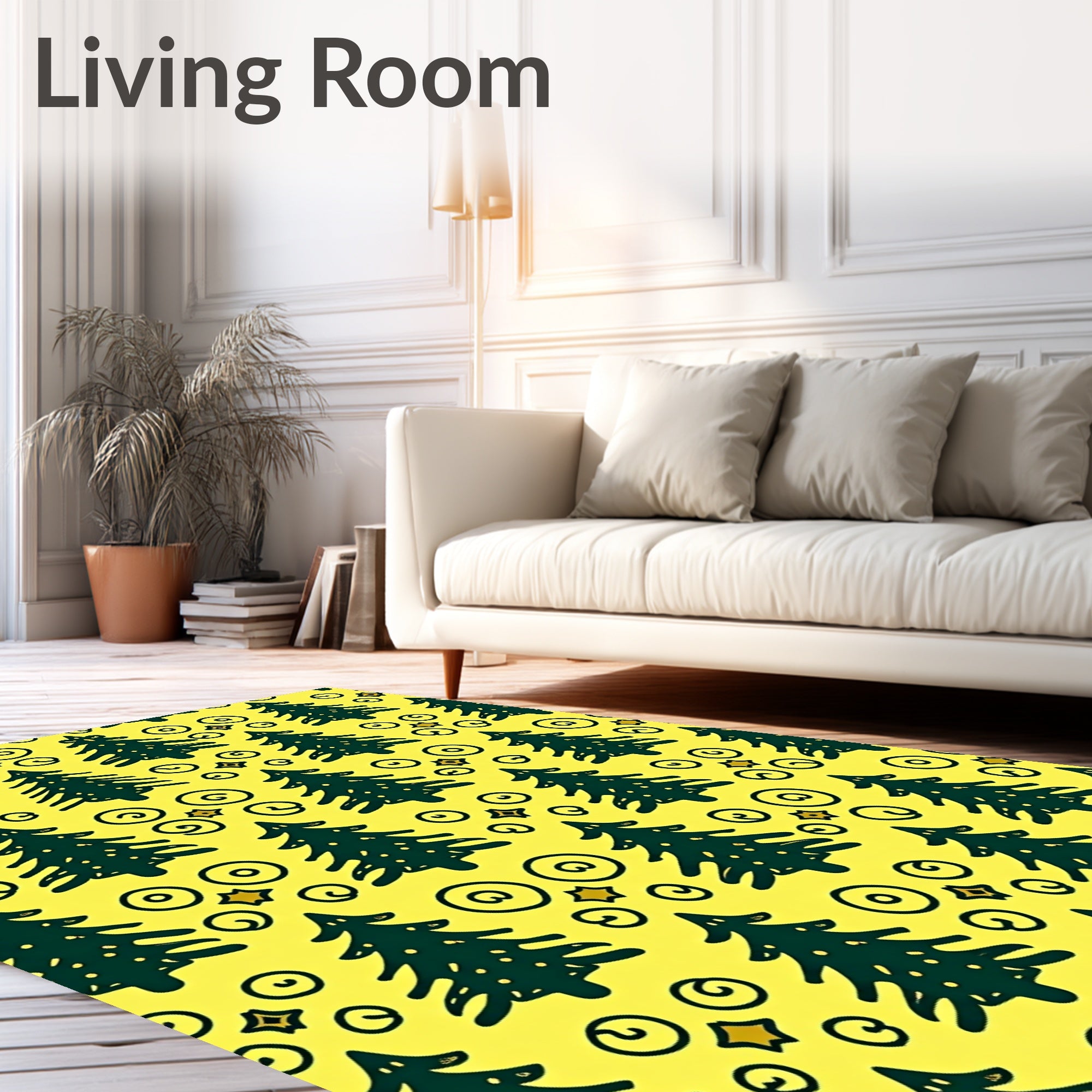 Christmas Tree Swirl Sparkle Pattern Rug