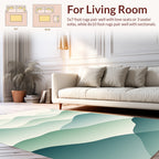 Abstract Wavy Landscape Green Rug