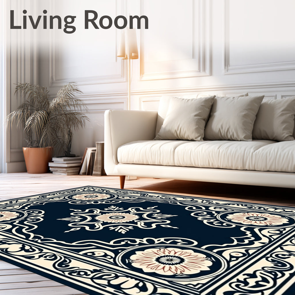 Ornate Floral Geometric Pattern Rug