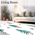 Forest Evergreen Berry Accents Rug