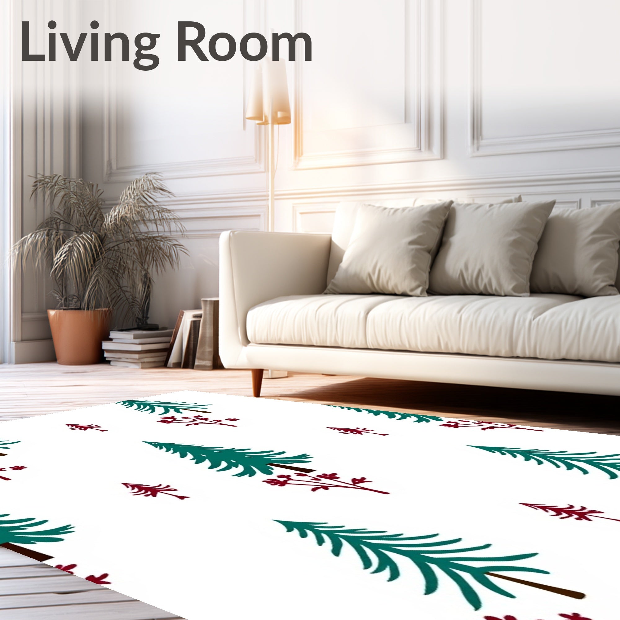 Forest Evergreen Berry Accents Rug