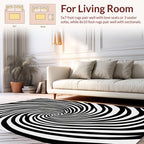 Abstract Swirl Black White Rug