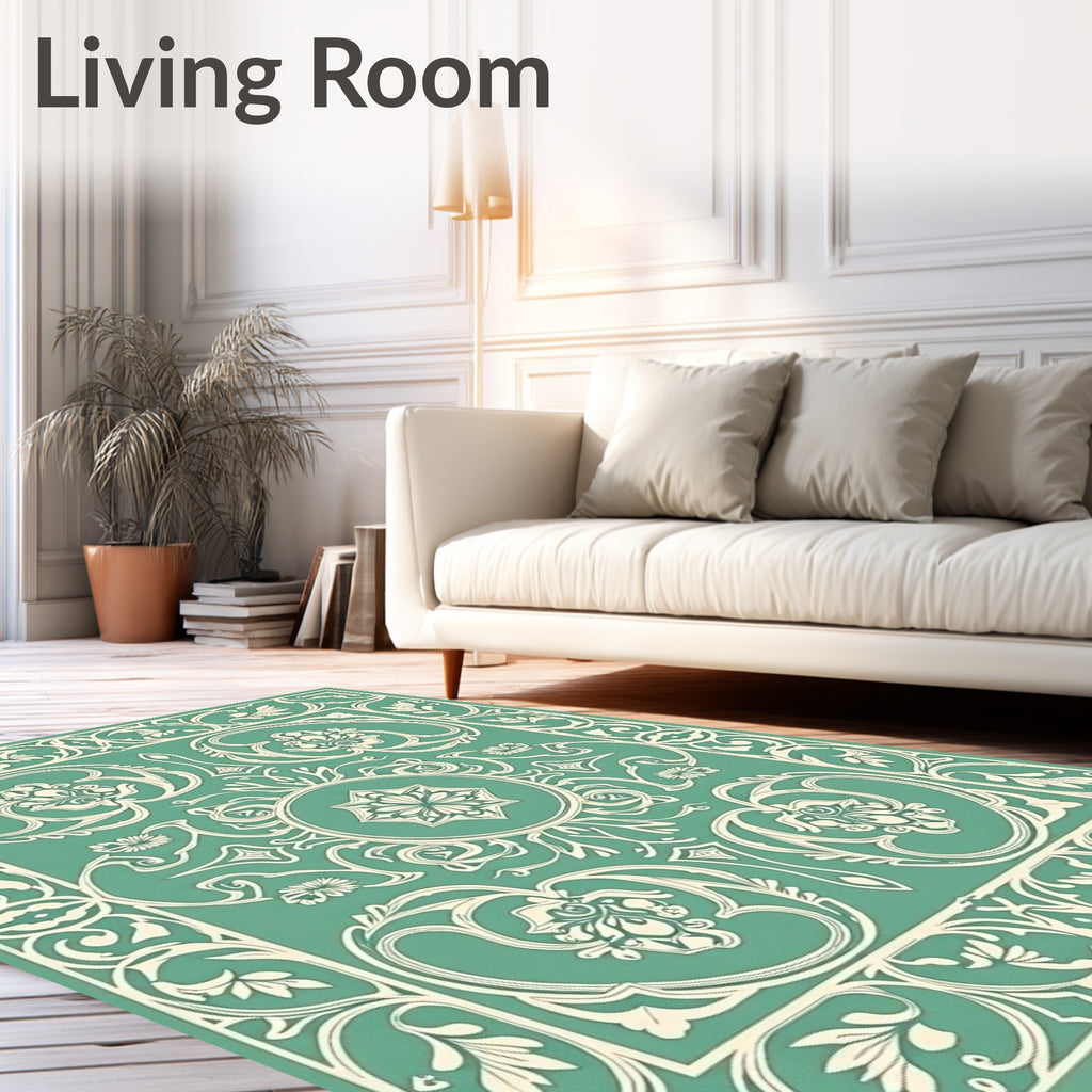 Art Nouveau Floral Medallion Pattern Rug