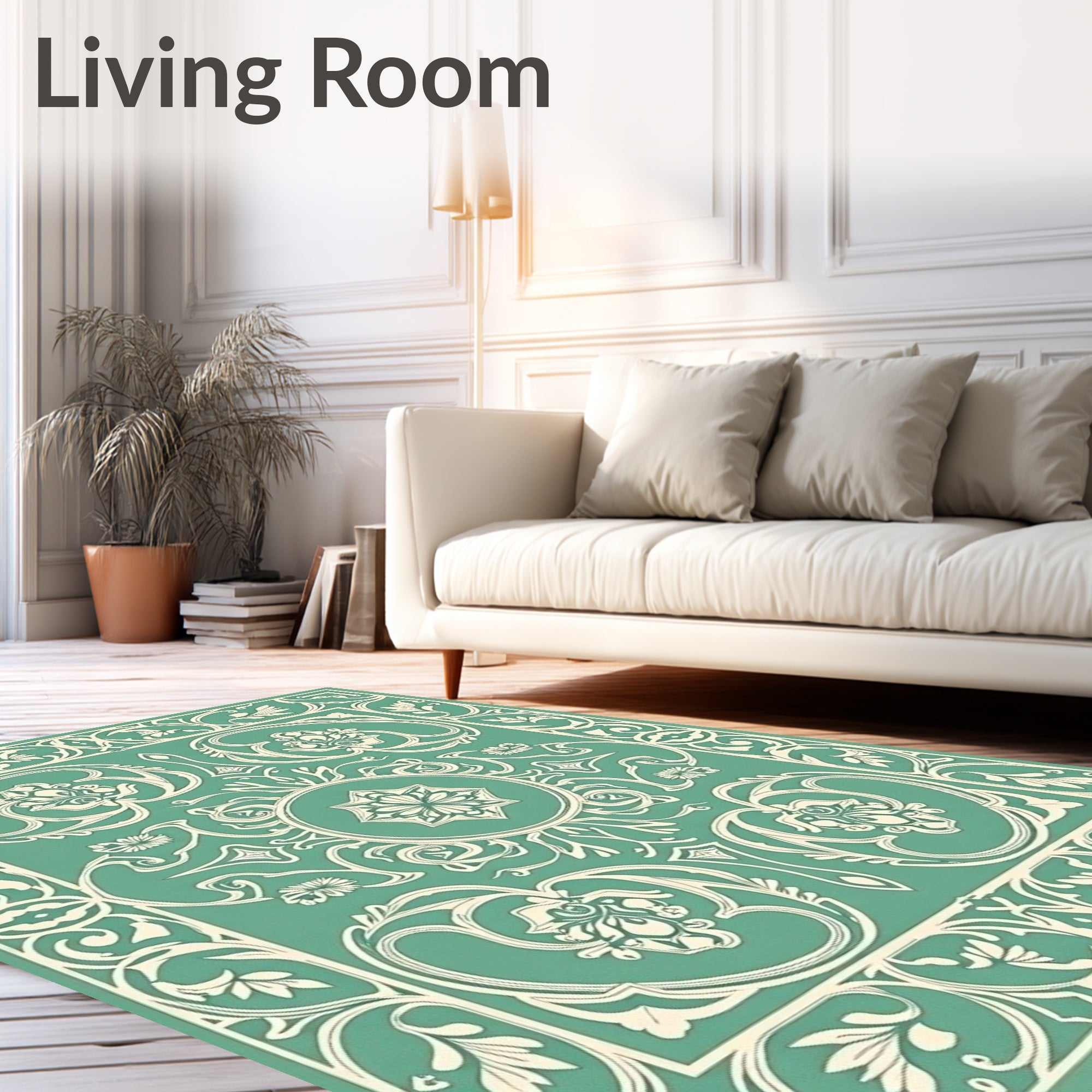 Art Nouveau Floral Medallion Pattern Rug