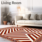 Bold Geometric Striped Antique Rug