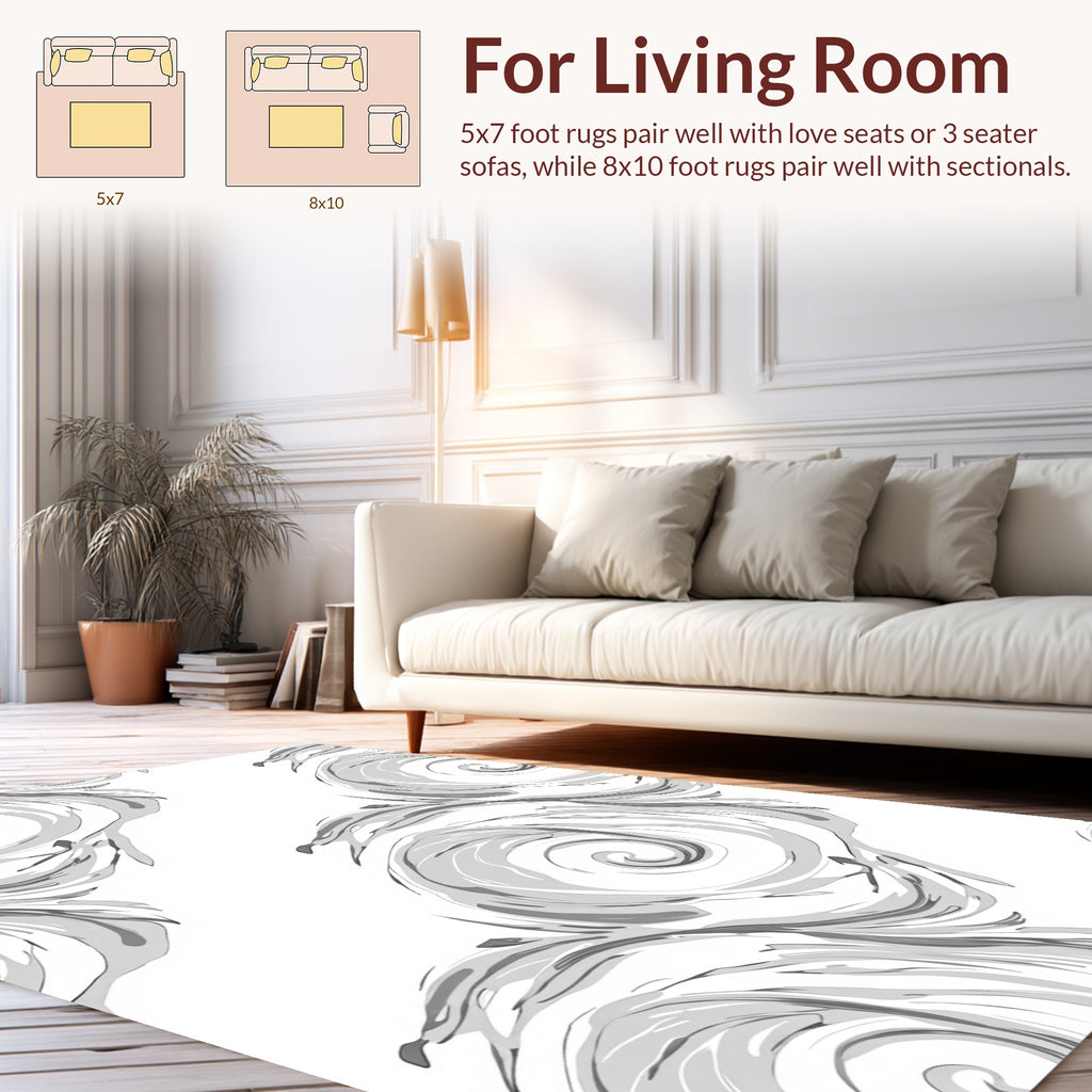 Abstract Swirls Pattern Design Rug