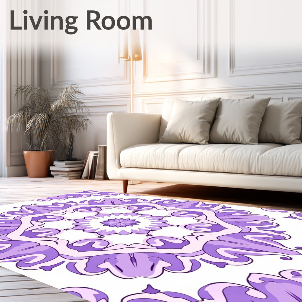 Lavian Purple Mandala Pattern Rug