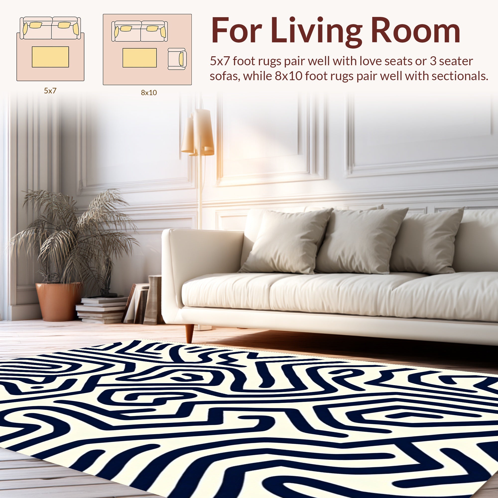Abstract Maze Pattern Design Rug