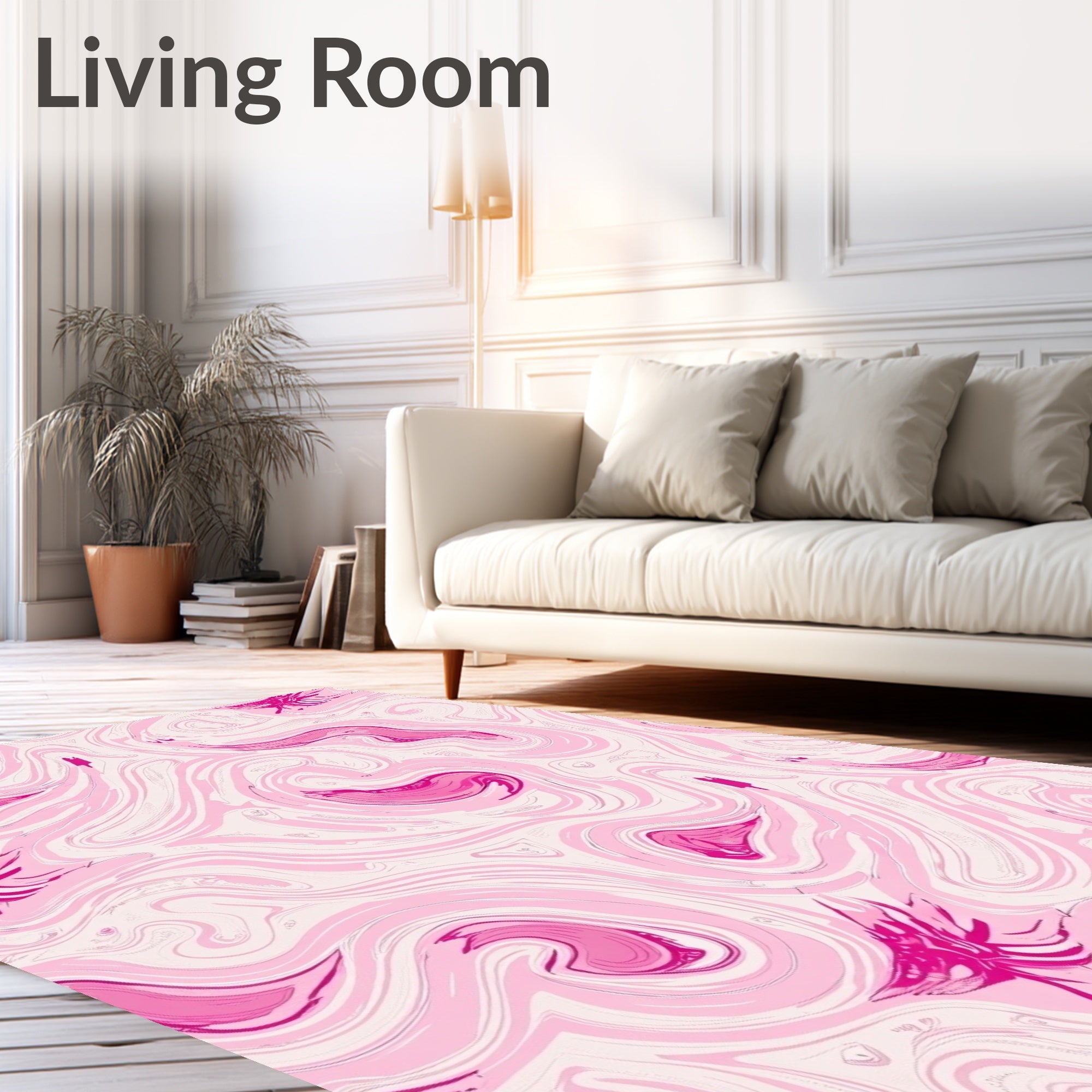 Pink Swirl Fluid Abstract Texture Rug