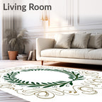 Green Laurel Brown Gold Ornate Rug