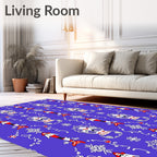 Red White Blue Character Pattern Rug