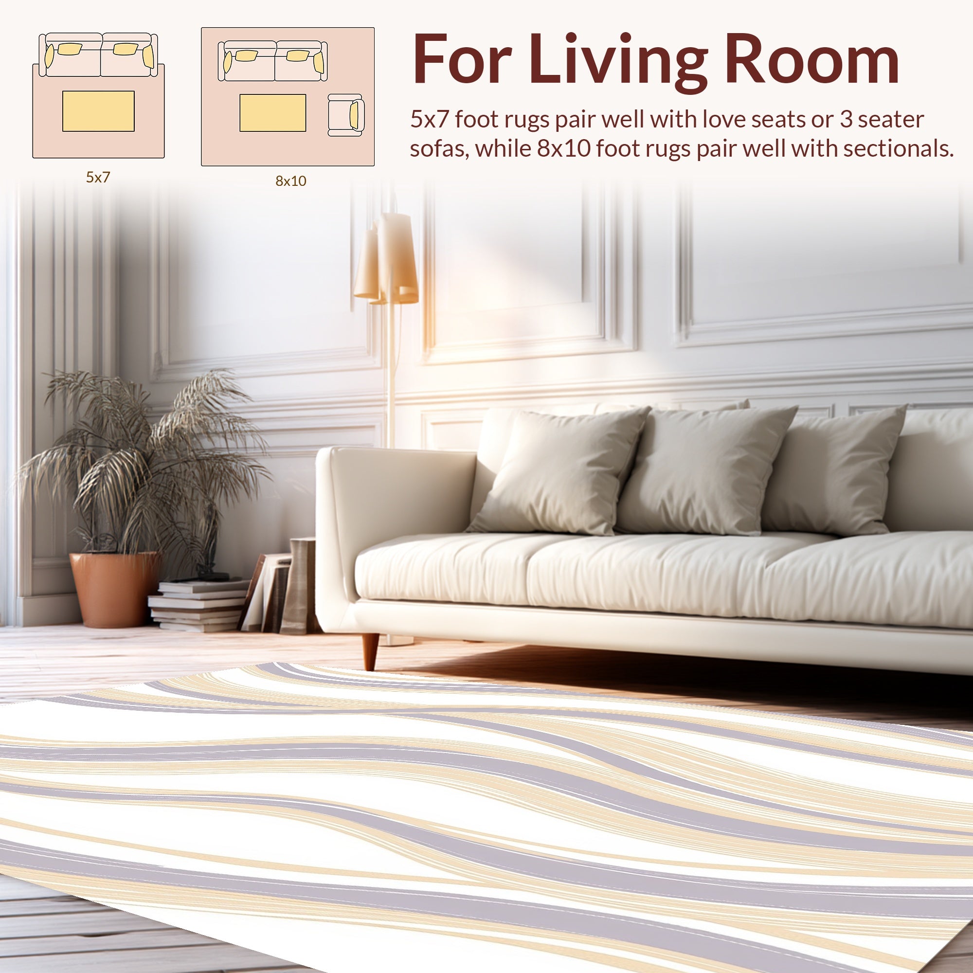 Soft Wavy Lines Pattern Rug