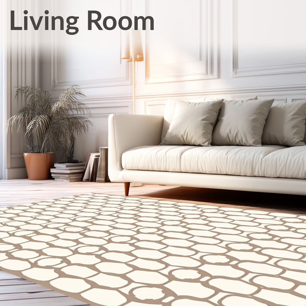 Neutral Chain Link Pattern Rug