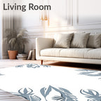 Gray Floral Corner Motif Rug