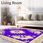Ornate Floral Center With Border Design Rug