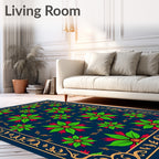 Floral Medallion With Golden Border Rug