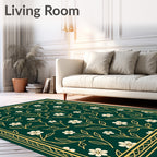 Dark Green floral pattern Rug