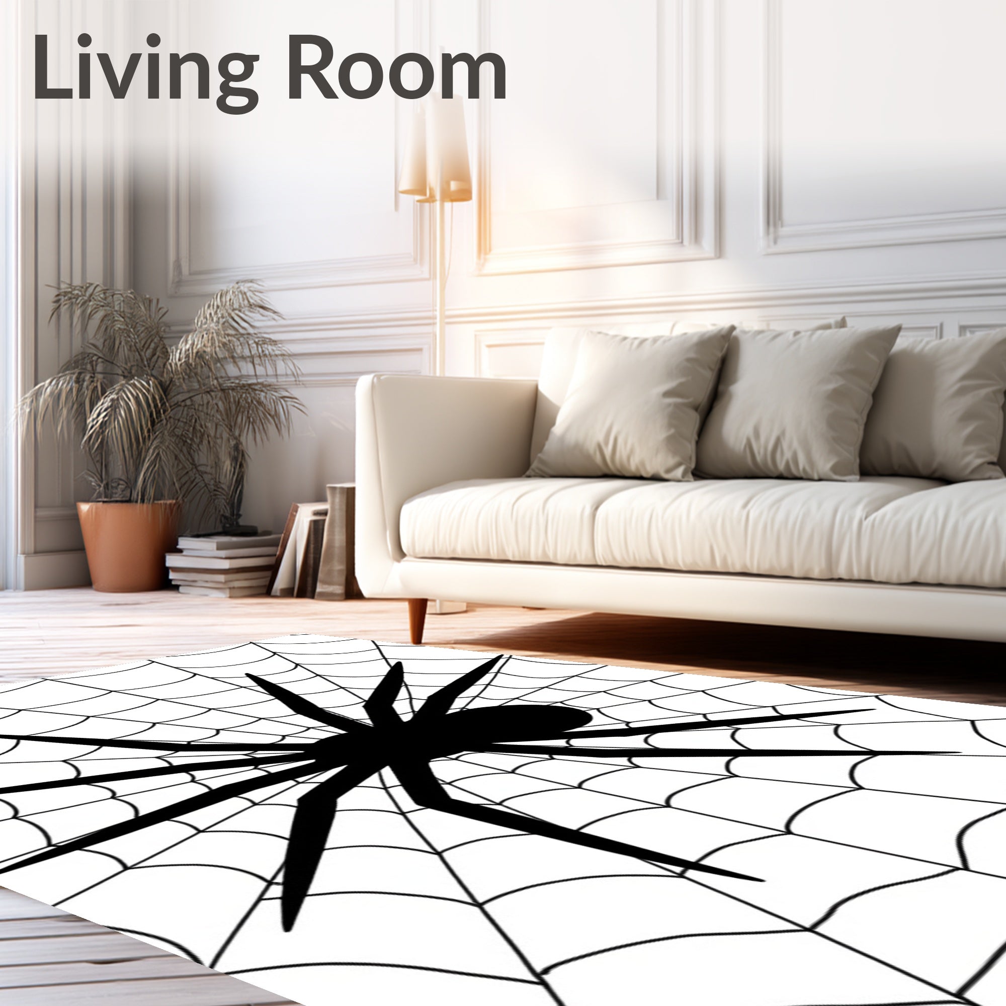 Spooky Spider Web Graphic Rug