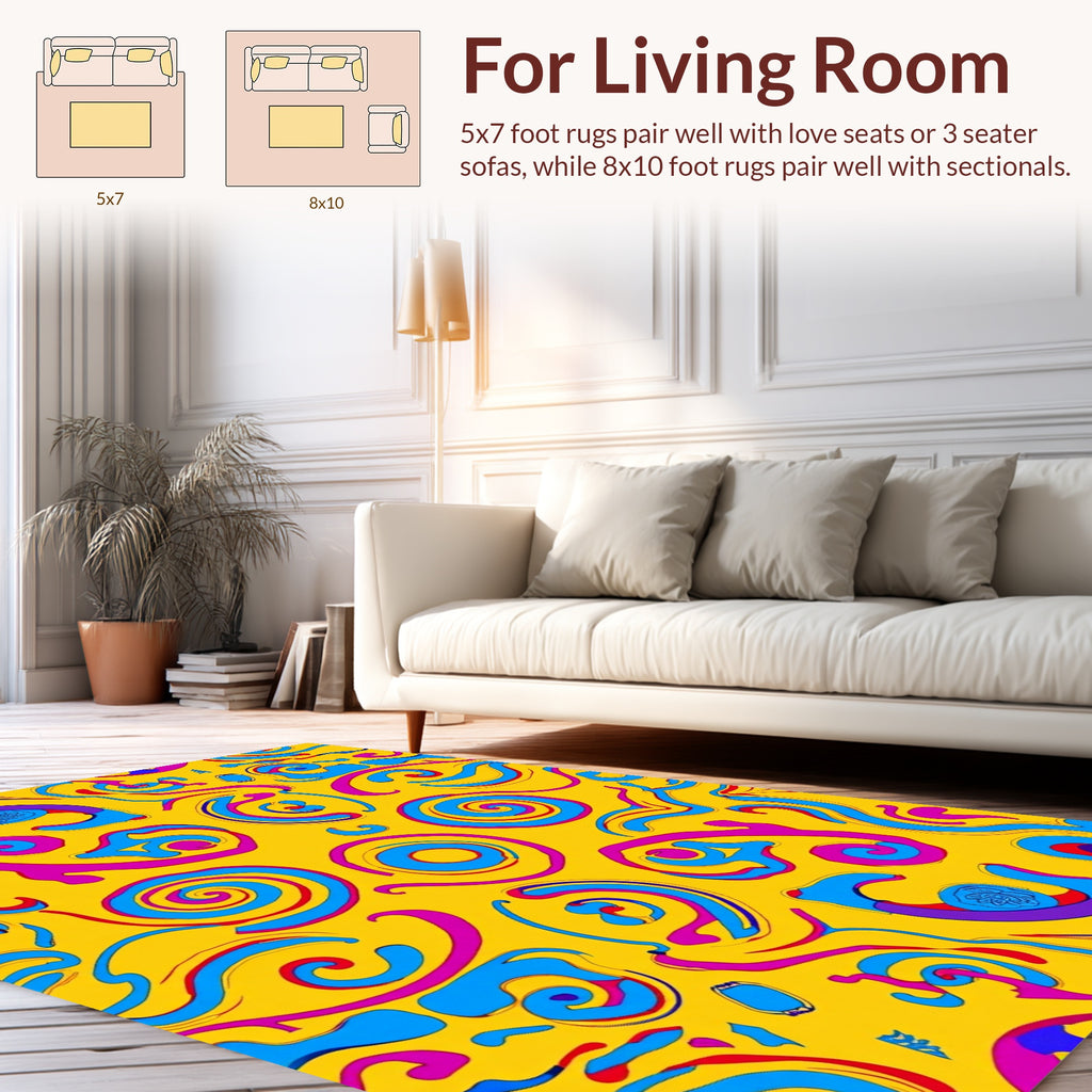 Vibrant Swirling Abstract Pattern Rug