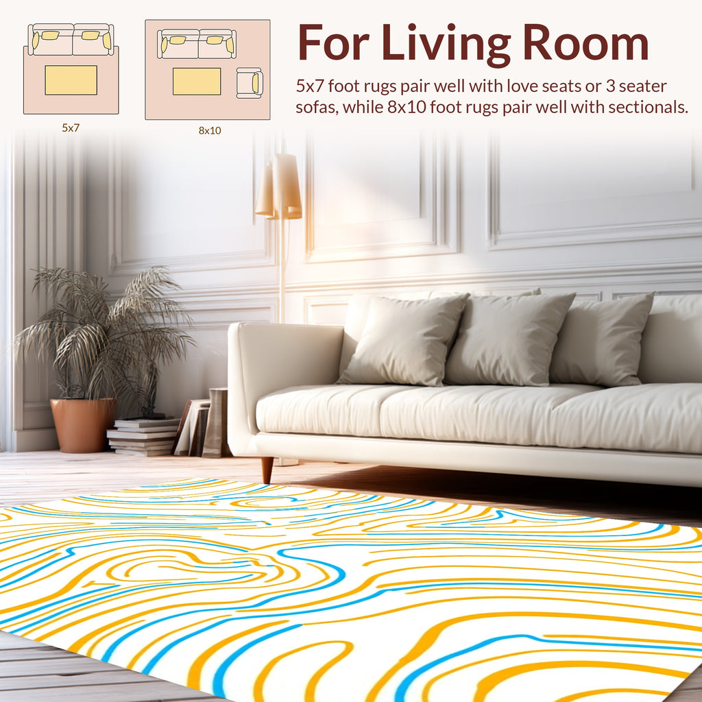 Curving Lines Abstract Design Rug