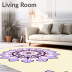 Purple Mandala Floral Pattern Rug