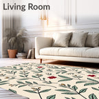 Elegant Floral Branch Botanical Pattern Rug