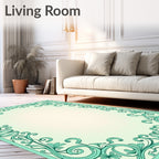 Art Nouveau Floral Scrollwork Design Rug