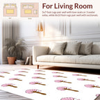 Pink Fan Flower Patterned Textile Rug