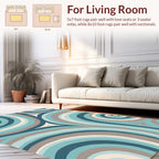 Abstract Swirls Cool Tones Pattern Rug