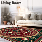 Whimsical Gnome Mandala Folk Art Rug