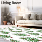 Green Fir Sprigs Pattern Rug