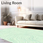 Calm Mint Contour Line Abstract Rug