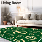 Whimsical Beige Symbols Patterned Rug