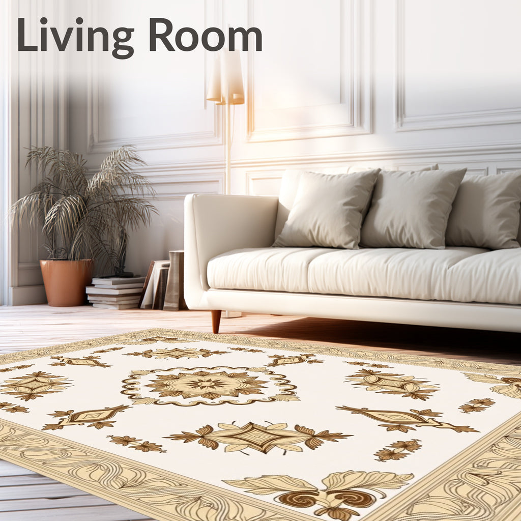 Floral Border With Medallion Center Rug