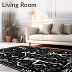 Dancing Skeletons and Celestial Night Sky Rug