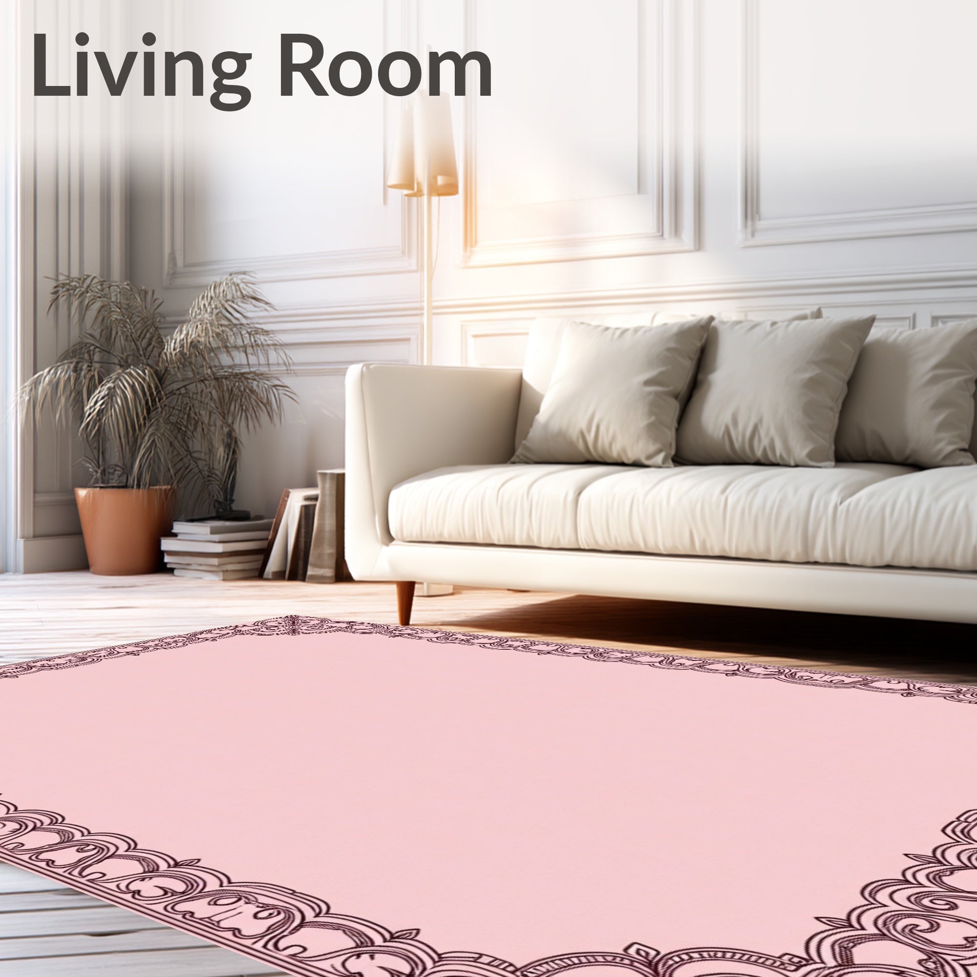 Ornate Scrollwork Filigree Design Rug