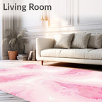 Pink Watercolor Floral Burst Rug