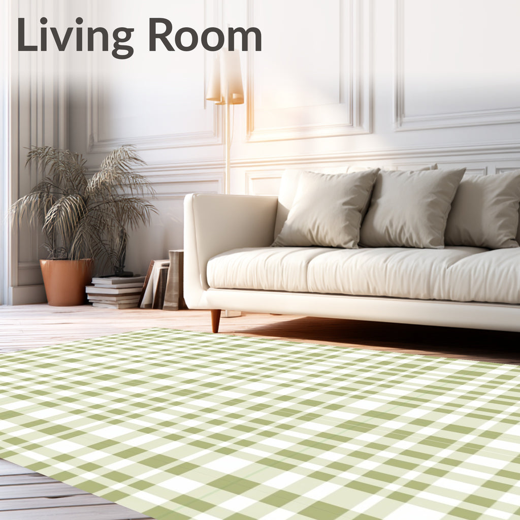 Neutral Simple Plaid Pattern Rug