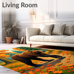 Autumn Forest Bear Maple Leaf Pattern Rug