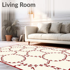 Red Chain Link Abstract Pattern Rug
