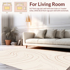 Swirling Line Art Neutral Pattern Rug