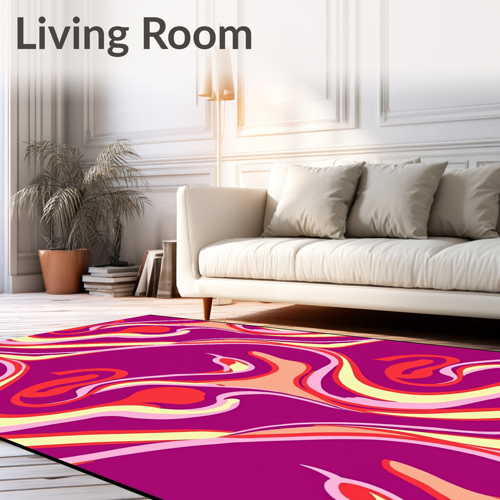 Vibrant Swirling Abstract Pattern Rug
