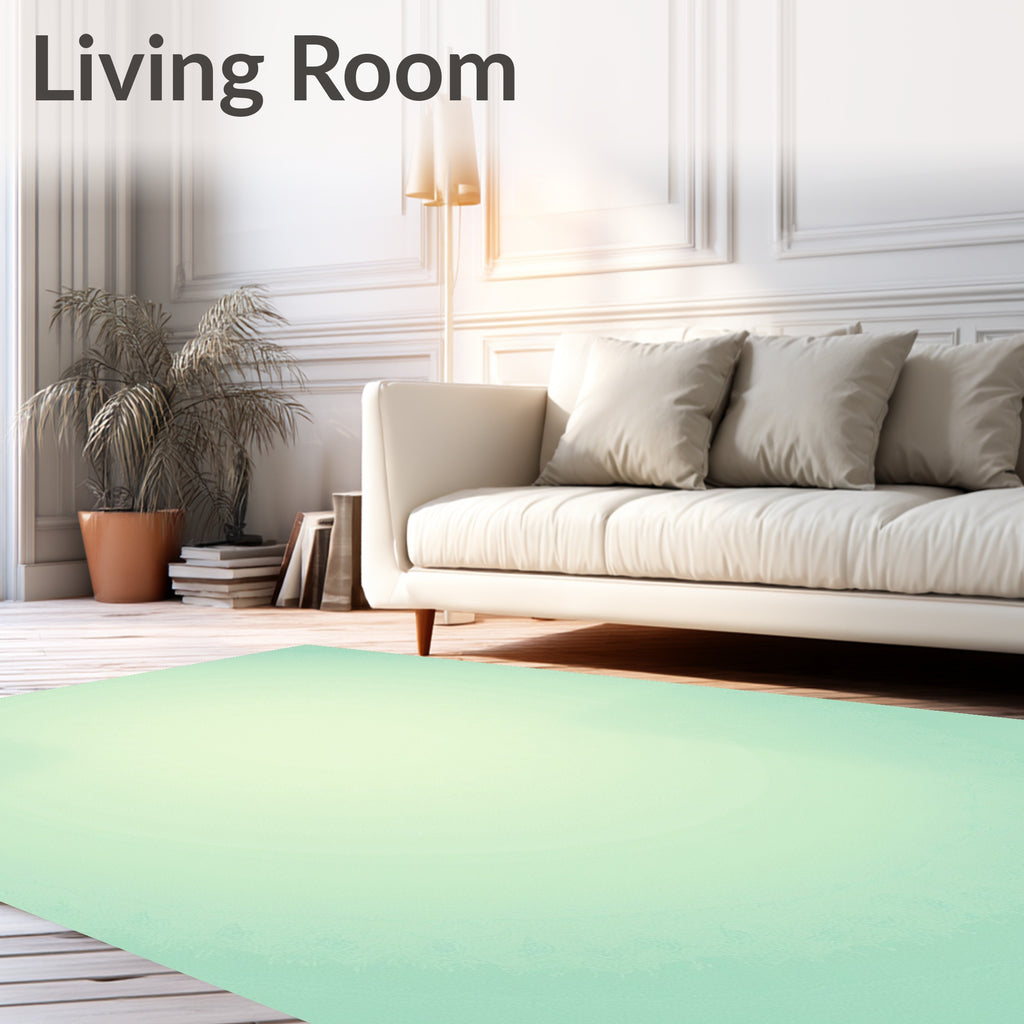 Soft Aqua Floral Textured Rug