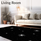 Starscape Pattern with Bright Stars Rug