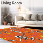 Dancing Skeletons Floral Whimsy Rug
